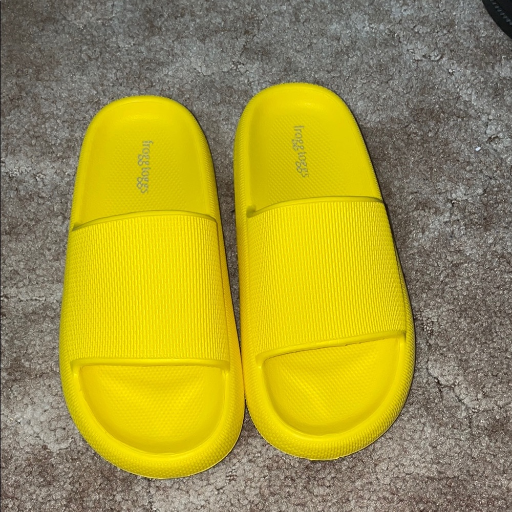 Bright Yellow Cushion Slide Sandals